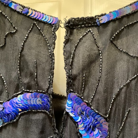 Vintage LAURENCE KAZAR Sequined Silk Top - Picture 9 of 16